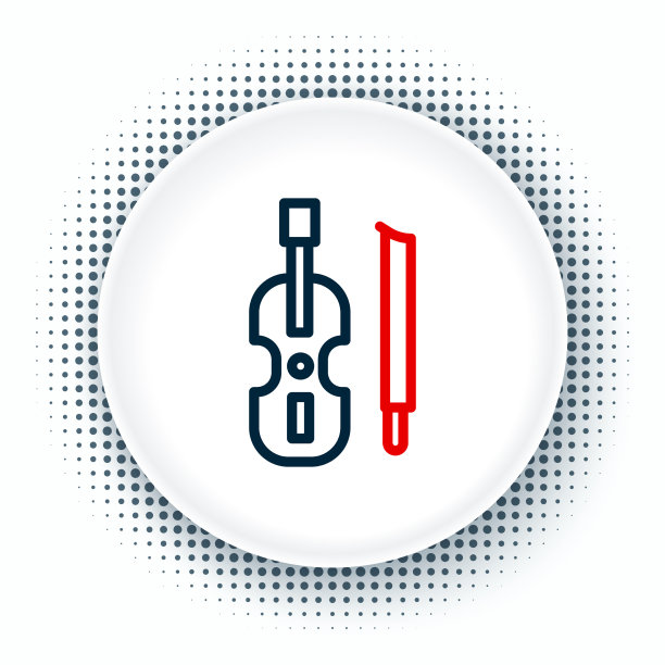 线小提琴图标孤立在白色背景图片下载