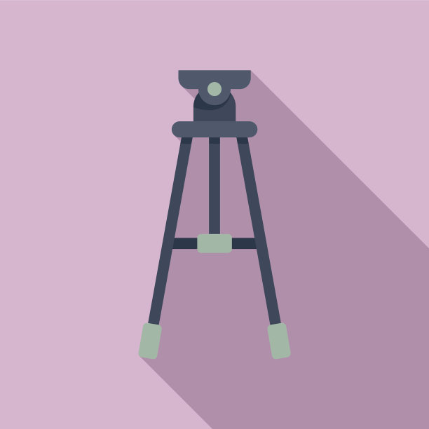 工作室三脚架图标平面视频摄像机的立场图片下载