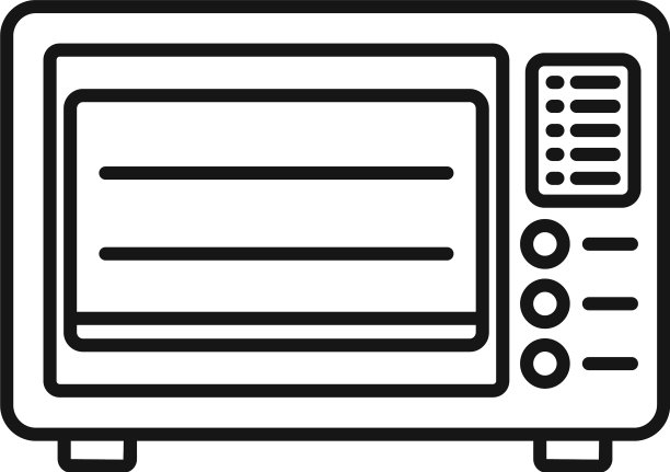 烤箱图标勾勒出厨房炉灶图片下载