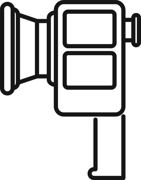 手柄复古摄像机图标轮廓视频图片下载