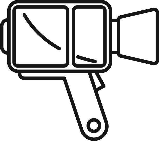 复古手柄相机图标轮廓视频图片下载