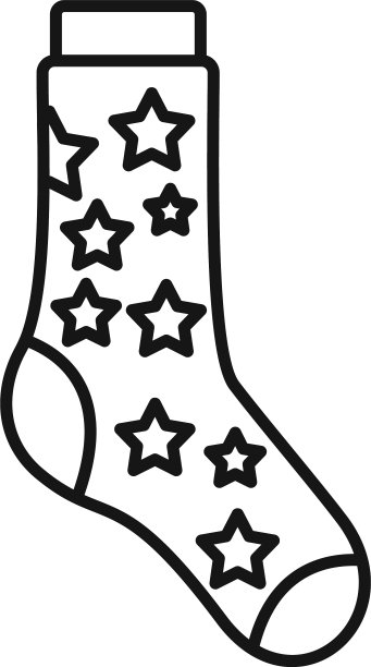 星空袜子图标轮廓时尚袜子图片下载
