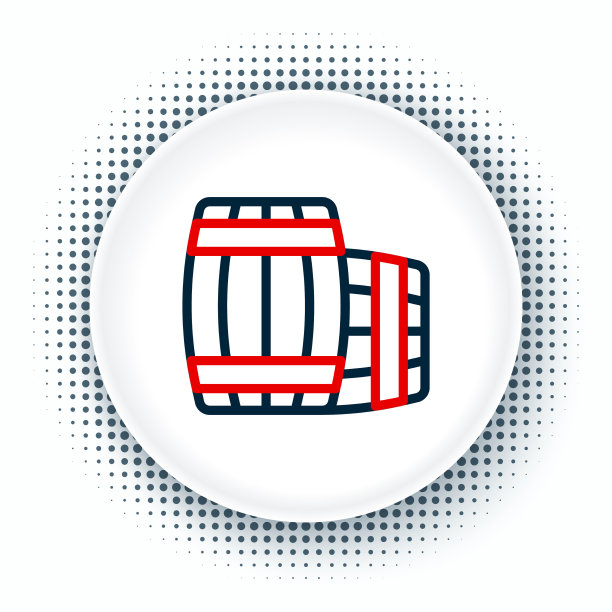 线木桶图标隔离在白色图片下载