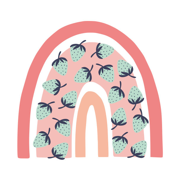 斯堪的纳维亚风格的手绘彩虹图片下载