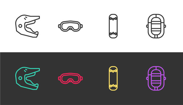 设置线摩托车越野赛摩托车头盔滑雪护目镜图片下载