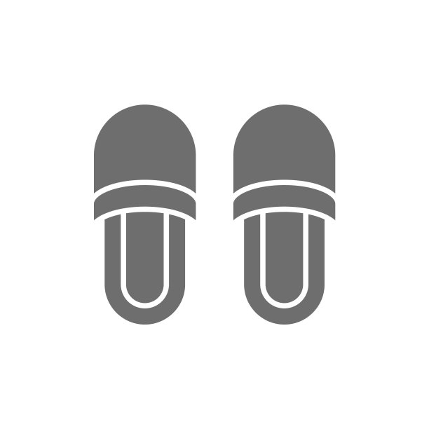 拖鞋屋鞋灰色图标孤立在白色上图片下载