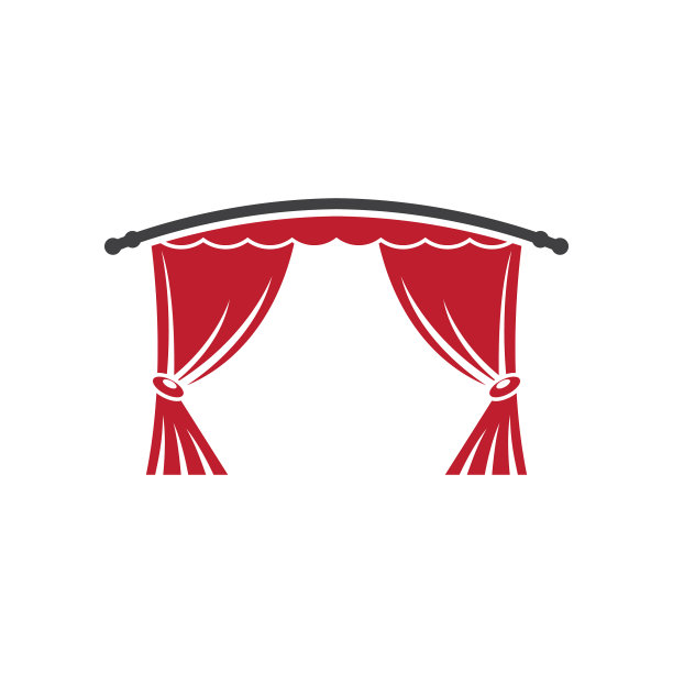 红色窗帘檐口装饰家居布艺室内图片下载