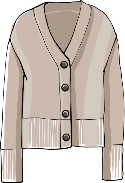 有纽扣和袖子的毛衣，针织品图片下载