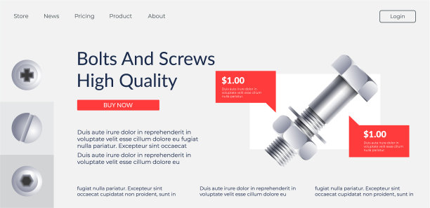 高质量的螺栓螺钉网站页面图片下载