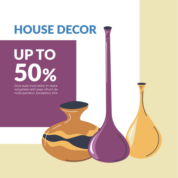 房屋装饰横幅与销售和折扣图片下载