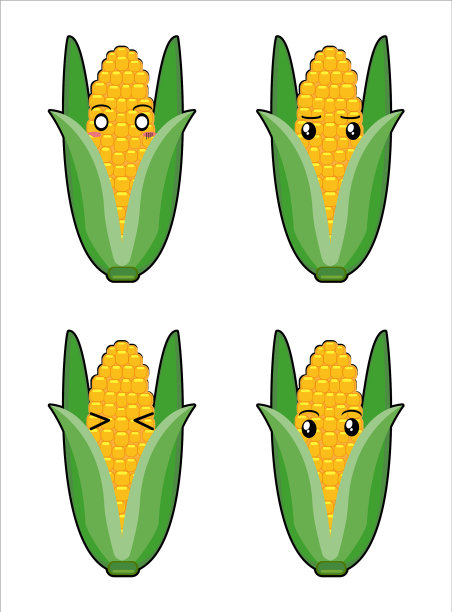 玉米蔬菜混合表情面膜图片下载