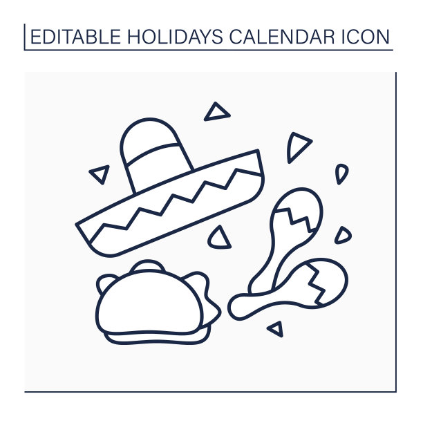 cinco de mayo line图标图片下载