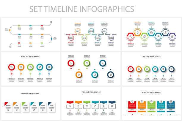 使用元素信息图表模板设置时间轴图片下载