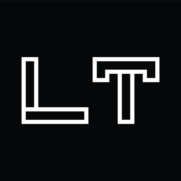 LT标志字母组合线条风格负空间图片下载
