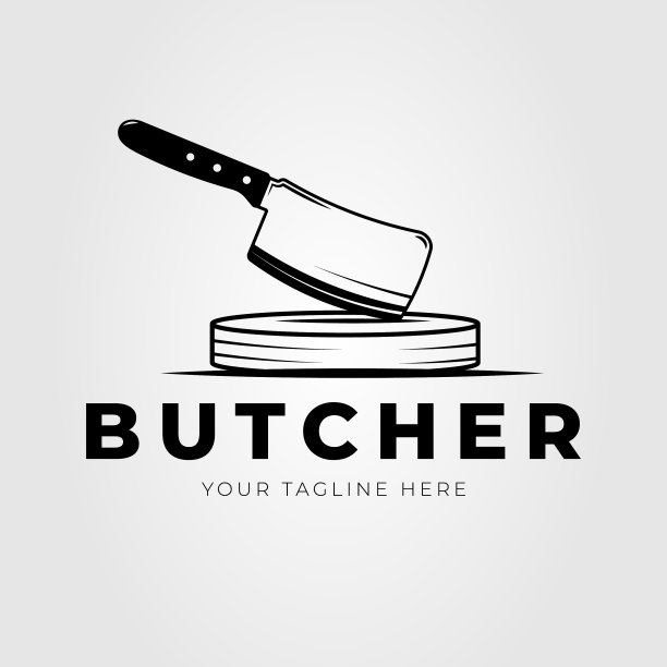 菜刀和菜板的标志设计图片下载