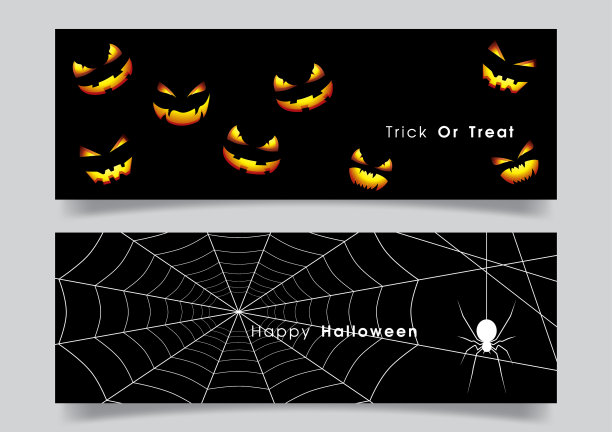 横幅设置万圣节南瓜和蜘蛛图片下载