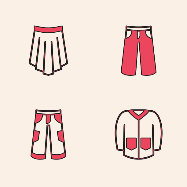 设置毛衣，裙子，裤子和图标图片下载