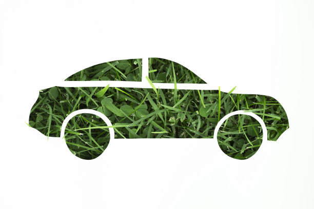 纸和绿草制成的汽车图片下载