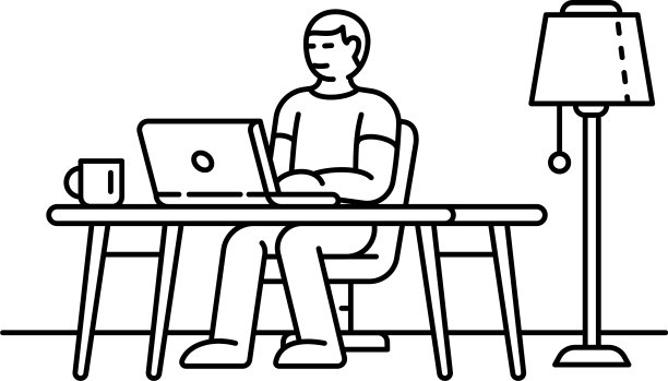 自由职业者图标大纲风格图片下载