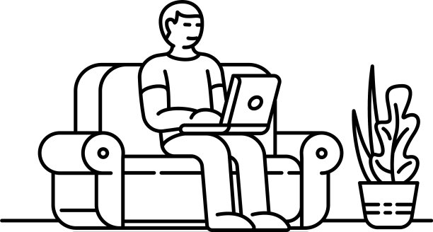 家居沙发工作图标轮廓风格图片下载