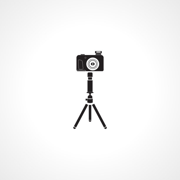 相机在三脚架上，图标相机在三脚架孤立图片下载