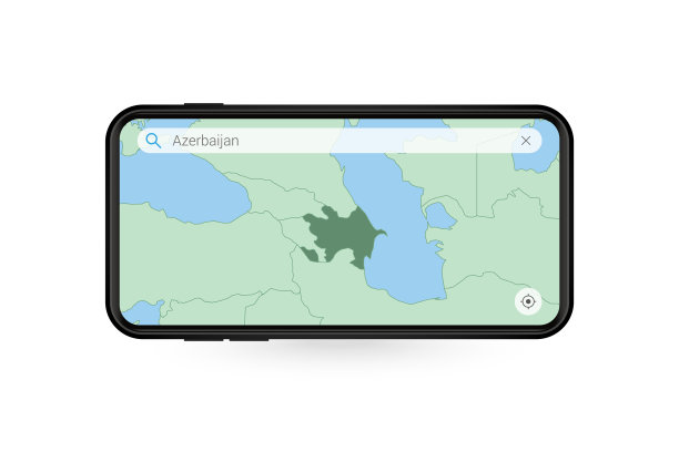 搜索地图阿塞拜疆在智能手机地图图片下载
