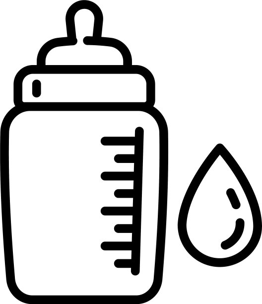 婴儿奶瓶图标轮廓风格图片下载