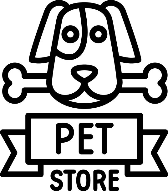 狗宠物店的标志轮廓风格图片下载