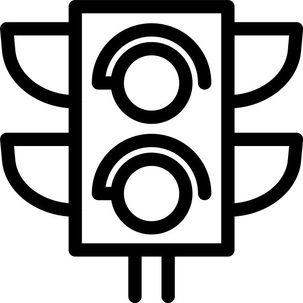 城市交通灯图标轮廓风格图片下载