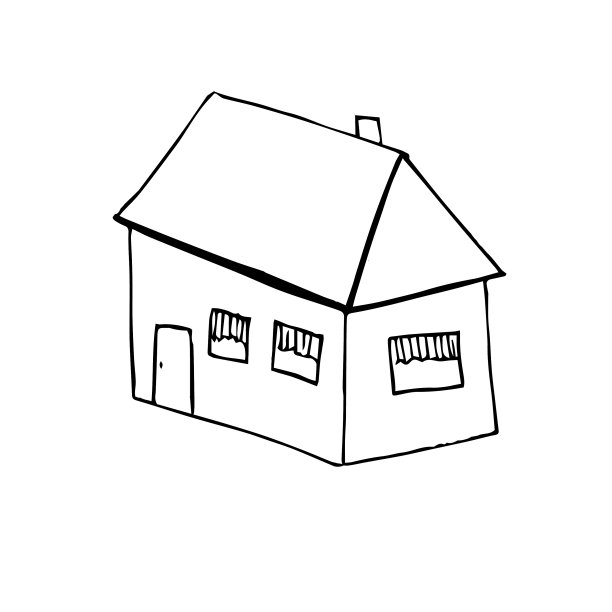 手绘房屋涂鸦风格孤立图片下载