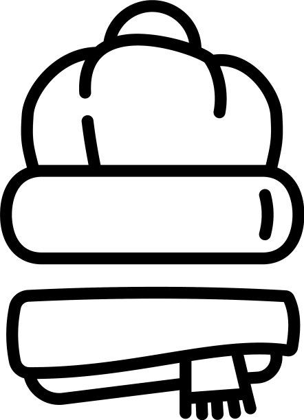 冬季头饰和围巾图标轮廓风格图片下载