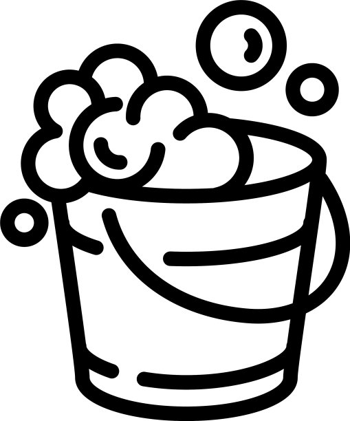 洗车桶图标轮廓风格图片下载