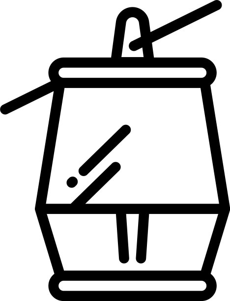 滑雪缆车图标轮廓风格图片下载