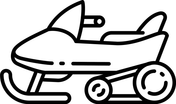 现代雪地车图标轮廓风格图片下载