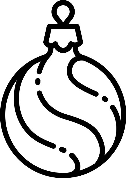 圣诞紫色球树玩具轮廓图标样式图片下载