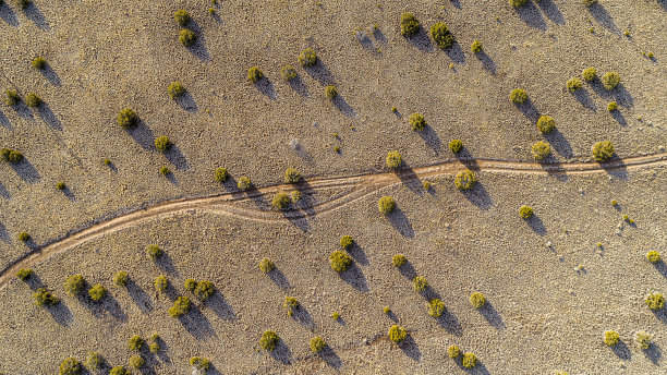 亚利桑那州荒芜的高原山谷中的一条乡村道路图片下载