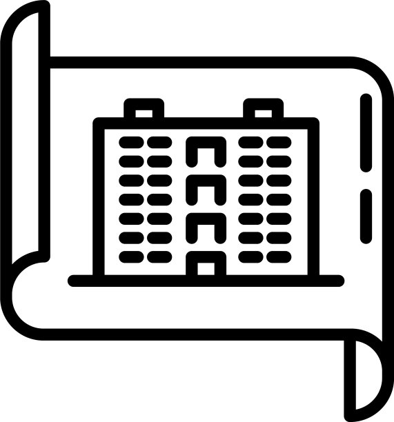 城市建筑师规划图标轮廓风格图片下载