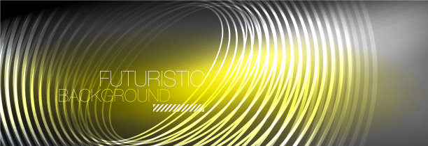 暗抽象背景与发光的霓虹灯圈图片下载