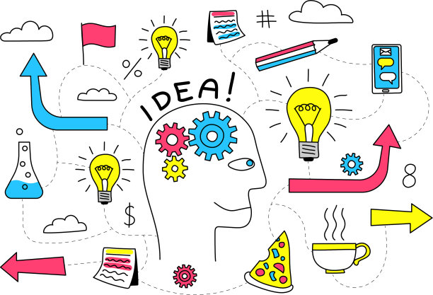 一个人头脑中的创意就是一幅涂鸦图片下载