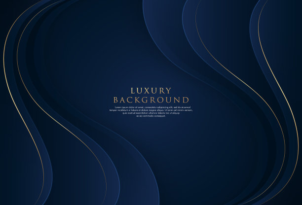 豪华抽象深蓝色波浪背景与图片下载
