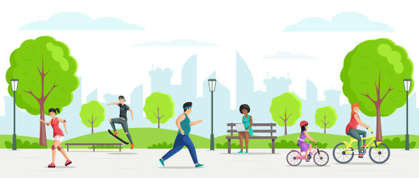 快乐的人们在夏天享受户外活动图片下载