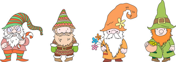 可爱的侏儒角色有趣的神话般的老人图片下载