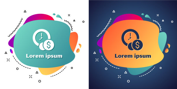 白色的时间是金钱的图标孤立在白色和图片下载