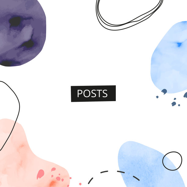 中期极简水彩海报图片下载