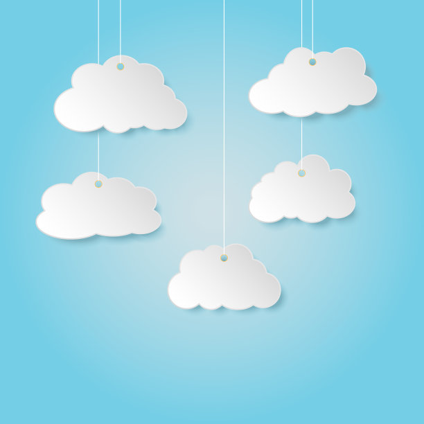 纸云挂在绳子上图片下载