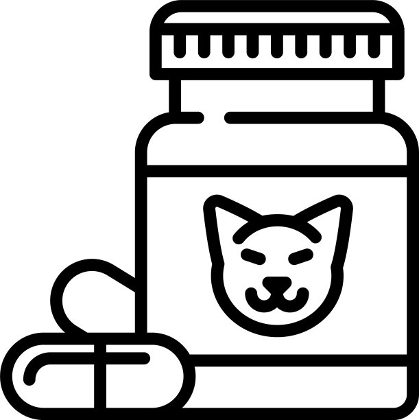 宠物药丸罐图标轮廓风格图片下载