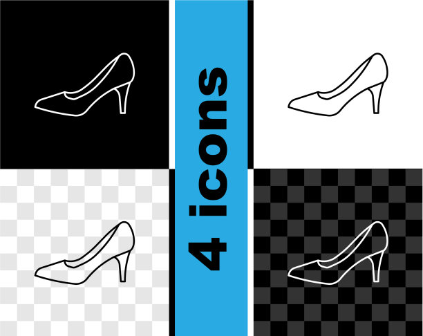 设线女鞋与高跟鞋icon隔离图片下载