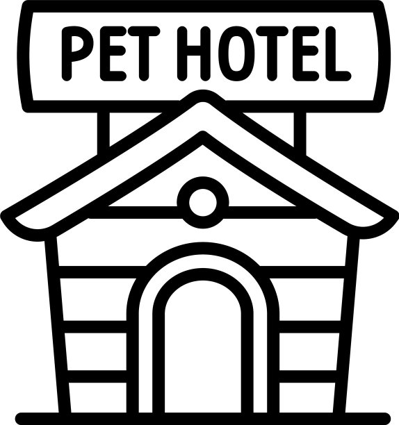 户外宠物酒店图标轮廓风格图片下载