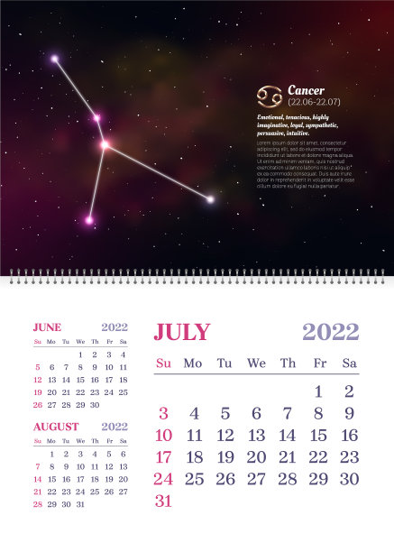 墙壁生肖日历七月垂直格式图片下载