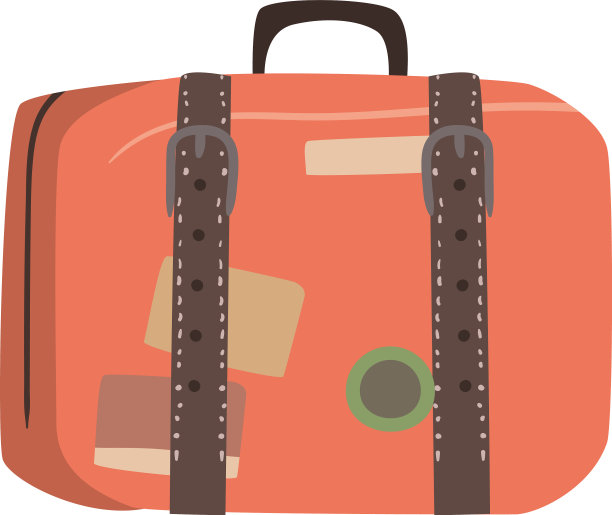 橙色旅行手提箱图片下载